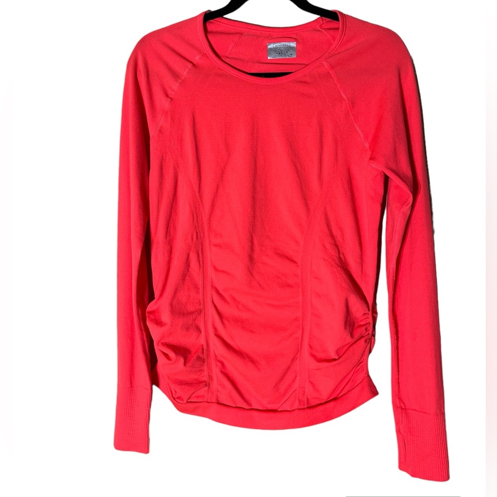 Athleta bright red orange long sleeve top
